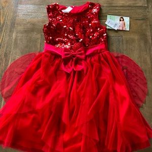 Valentine’s Day Red sparkle dress.